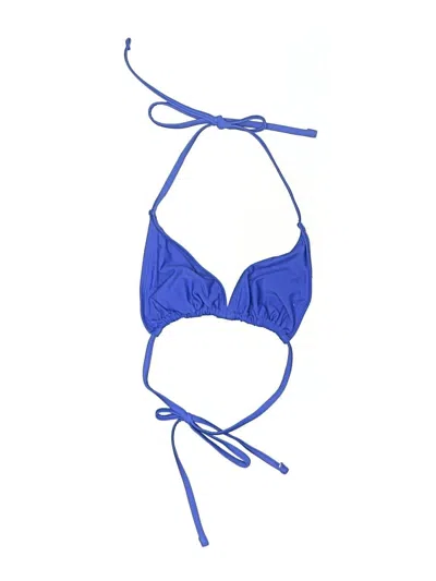 Pre-owned Wild Fable Swimsuit Top Blue Solid Pattern Swimwear