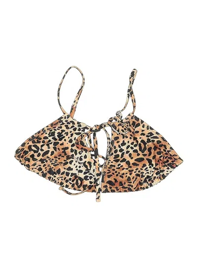 Pre-owned Wild Fable Swimsuit Top Brown Animal Print Pattern Swimwear