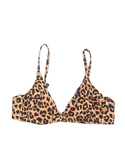 Pre-owned Wild Fable Swimsuit Top Brown Animal Print Pattern Swimwear
