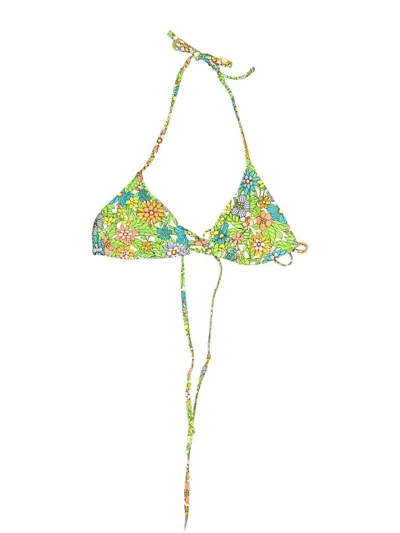 Pre-owned Wild Fable Swimsuit Top Green Paisley Pattern Swimwear