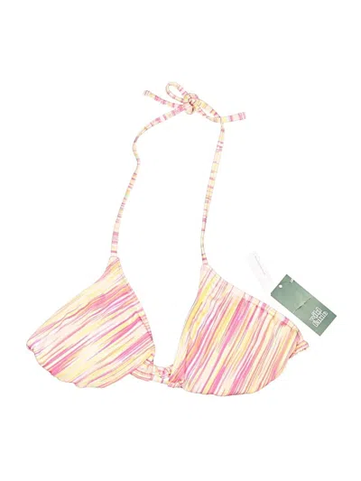 Pre-owned Wild Fable Swimsuit Top Pink Stripes Pattern Swimwear