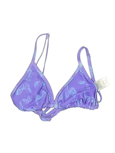 Pre-owned Wild Fable Swimsuit Top Purple Hearts Pattern Swimwear