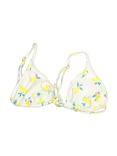 Pre-owned Wild Fable Swimsuit Top Yellow Floral Pattern Swimwear