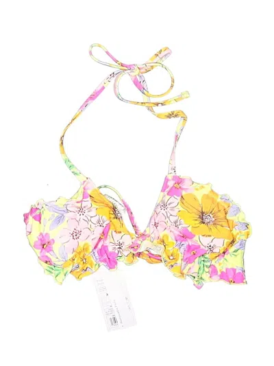Wild Fable Swimsuit Top Yellow Floral Pattern Swimwear