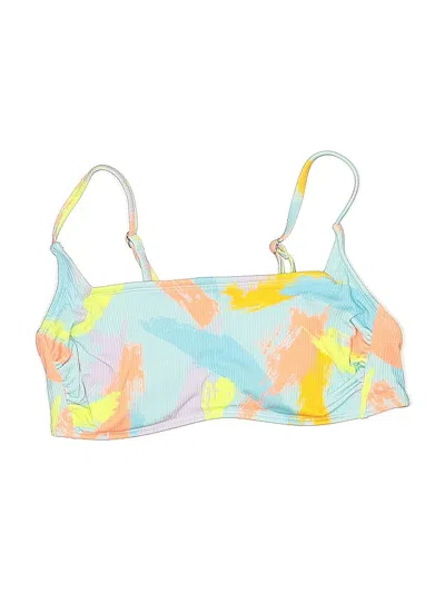 Pre-owned Wild Fable Swimsuit Top Yellow Print Pattern Swimwear