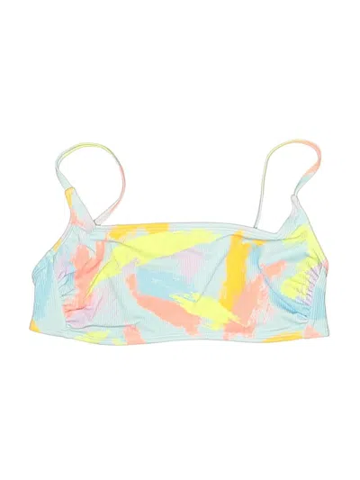 Pre-owned Wild Fable Swimsuit Top Yellow Tie-dye Pattern Swimwear