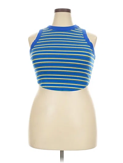 Pre-owned Wild Fable Tank Top Blue Halter Neckline Tops