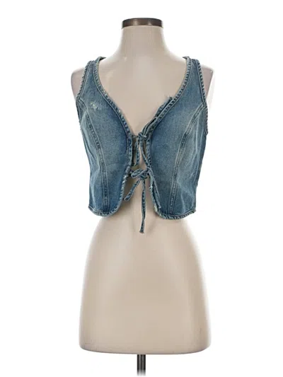 Pre-owned Wild Fable Tank Top Blue Halter Neckline Tops
