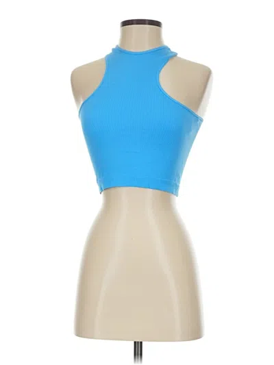 Pre-owned Wild Fable Tank Top Blue Halter Neckline Tops