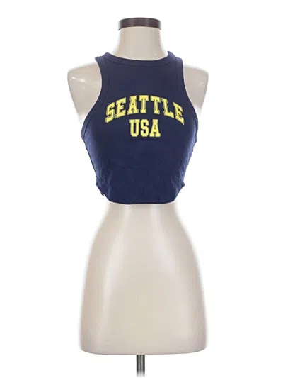 Pre-owned Wild Fable Tank Top Blue Halter Neckline Tops