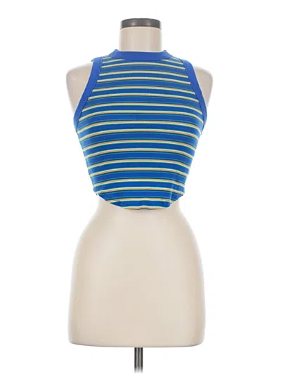 Pre-owned Wild Fable Tank Top Blue Halter Neckline Tops