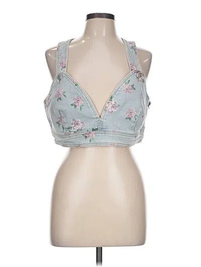 Pre-owned Wild Fable Tank Top Blue Plunge Neckline Tops