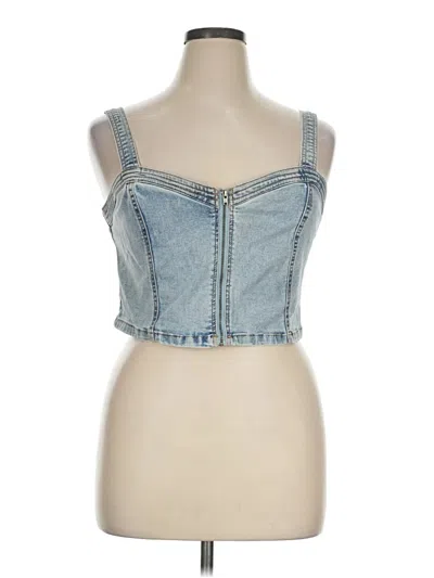 Pre-owned Wild Fable Tank Top Blue Strapless Neckline Tops