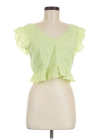 Pre-owned Wild Fable Tank Top Green Ruffles Neckline Tops