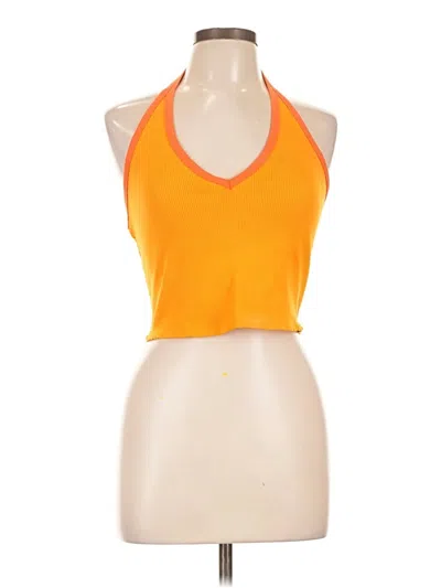 Pre-owned Wild Fable Tank Top Orange Halter Neckline Tops