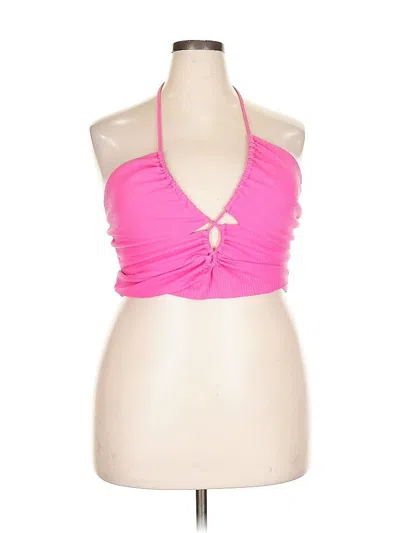 Pre-owned Wild Fable Tank Top Pink Halter Neckline Tops