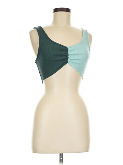 Pre-owned Wild Fable Tank Top Teal Strapless Neckline Tops In Blue