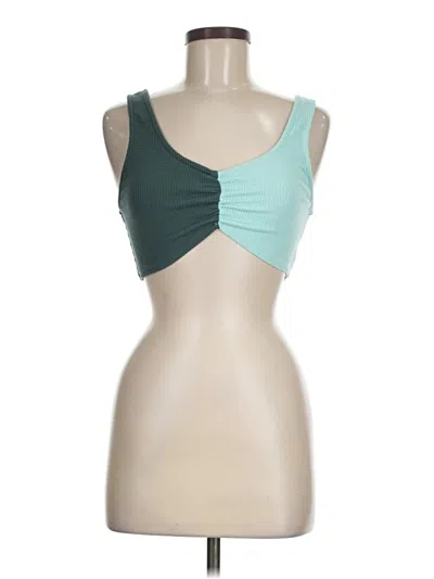 Pre-owned Wild Fable Tank Top Teal Strapless Neckline Tops In Blue