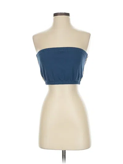 Pre-owned Wild Fable Tube Top Blue Strapless Neckline Tops