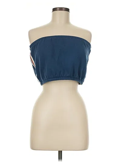 Pre-owned Wild Fable Tube Top Blue Strapless Neckline Tops