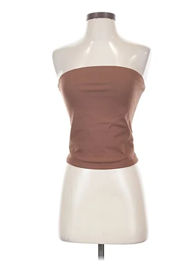 Pre-owned Wild Fable Tube Top Brown Strapless Neckline Tops