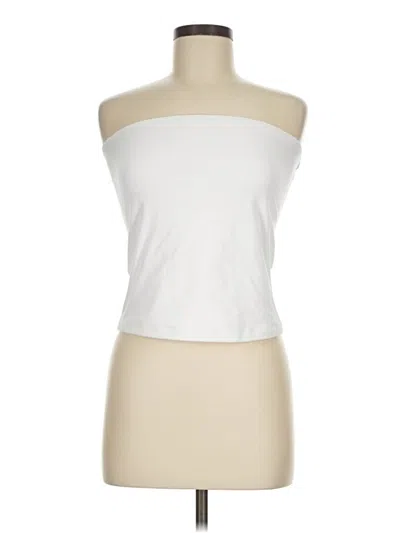 Pre-owned Wild Fable Tube Top Ivory Solid Pattern Strapless Neckline Tops