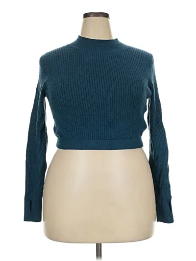 Pre-owned Wild Fable Turtleneck Sweater In Teal