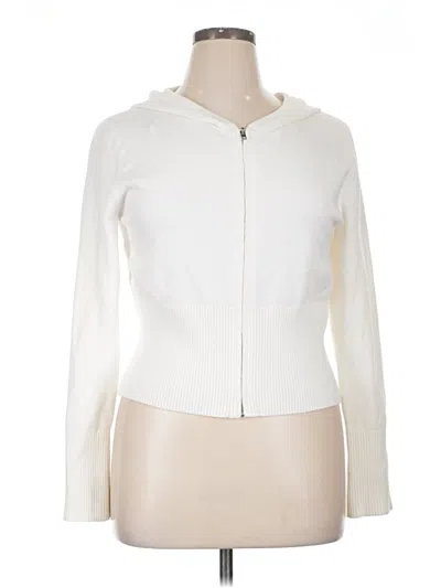 Pre-owned Wild Fable Zip Up Hoodie In White