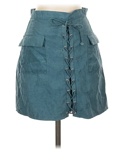 Pre-owned Wild Honey Denim Skirt In Teal