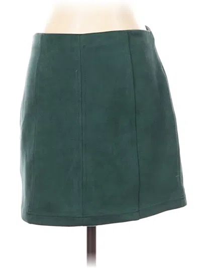 Pre-owned Wild Honey Faux Leather Skirt In Green