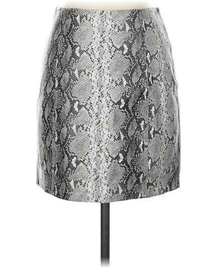 Pre-owned Wild Honey Faux Leather Skirt In Silver