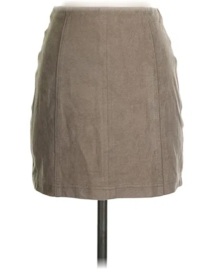 Pre-owned Wild Honey Faux Leather Skirt In Tan