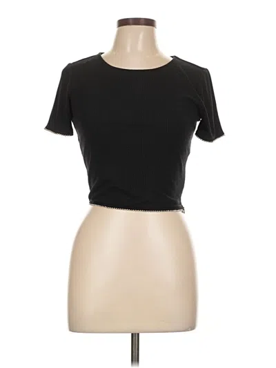 Pre-owned Wild Honey Short Sleeve Top Black Keyhole Neckline Tops