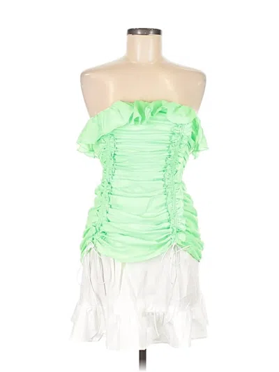 Pre-owned Wild Honey Sleeveless Top Green Strapless Neckline Tops