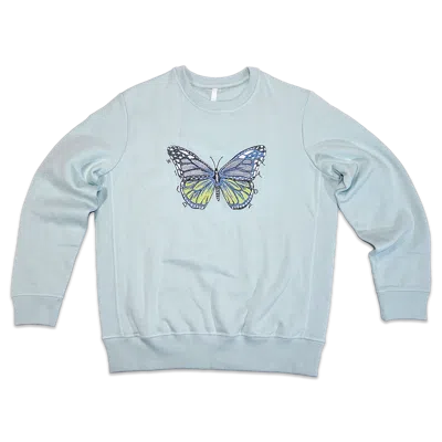 Wild Lady Lils Green Wild Lady Embroidered Butterfly Sweatshirt In Seafoam