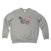 Wild Lady Lils Grey Wild Lady Embroidered Butterfly Sweatshirt In Heather Gray In Grey