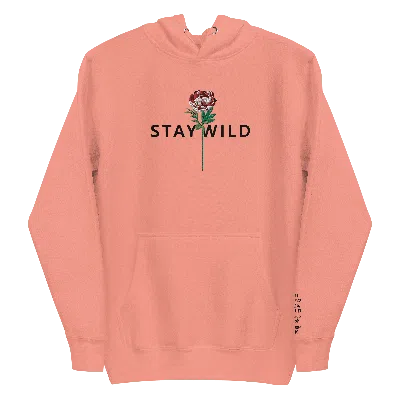 Wild Lady Lils Women's Pink / Purple Stay Wild Unisex Hoodie In Dusty Rose In Pink/purple