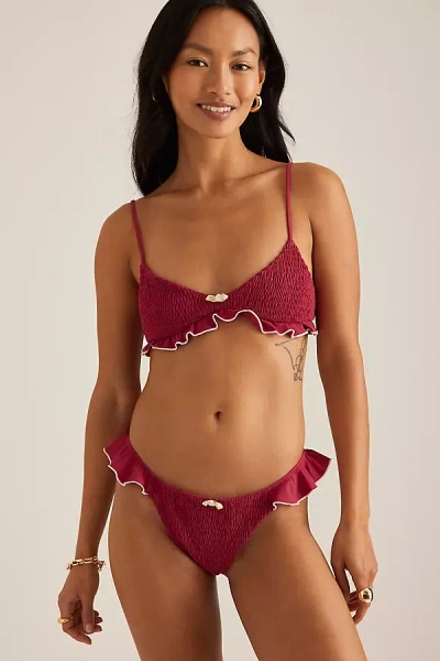 Wild Lovers Cherry Blossom Bikini Bottoms In Red