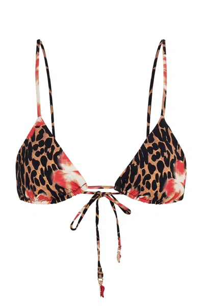 Wild Lovers London Women's Black / Brown Oasis Bikini Top In Black/brown