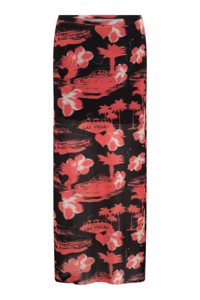 Wild Lovers London Women's Black / Red Aloha Skirt In Black/red