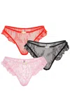 Wild Lovers London Women's Black / Red / Pink Collette Brief - Multipack