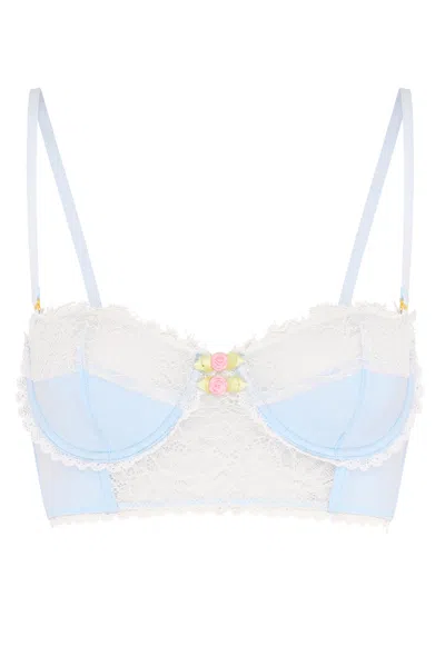 Wild Lovers London Women's Blue Willow Bra In White