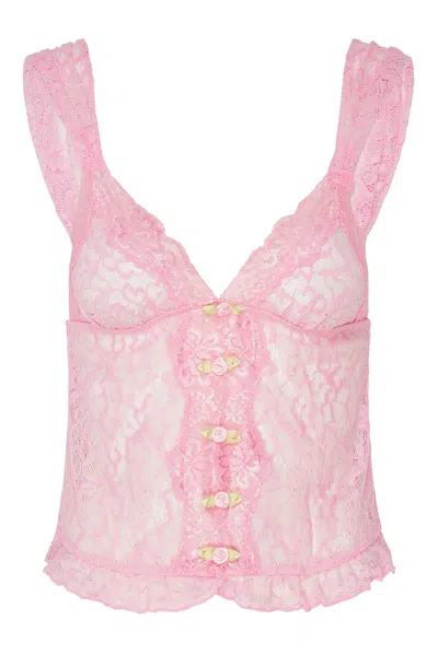 Wild Lovers London Women's Pink / Purple Daisy Cami Top In Pink/purple