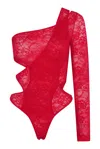 Wild Lovers London Women's Red Elisa Bodysuit In Red