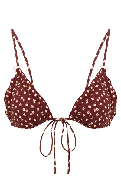 Wild Lovers London Women's Red Velvet Martini Bikini Top