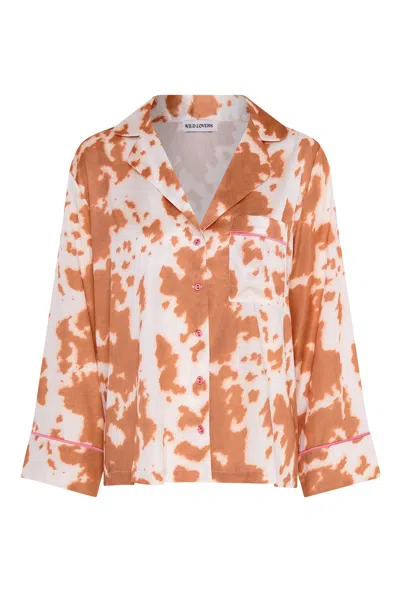 Wild Lovers London Women's Sophia Pj Shirt In Brown/pink