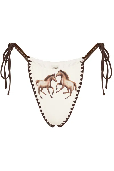 Wild Lovers London Women's White Howdy Bikini Bottoms