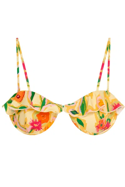 Wild Lovers London Women's Yellow / Orange Studio 54 Bikini Top In Yellow/orange