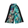 Wild Mary Gold Women's Black / Green Lotus Wide Leg Pants In Black/green
