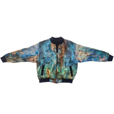 Wild Mary Gold Women's Blue Reverisble Bomber Jacket - Gilded Age